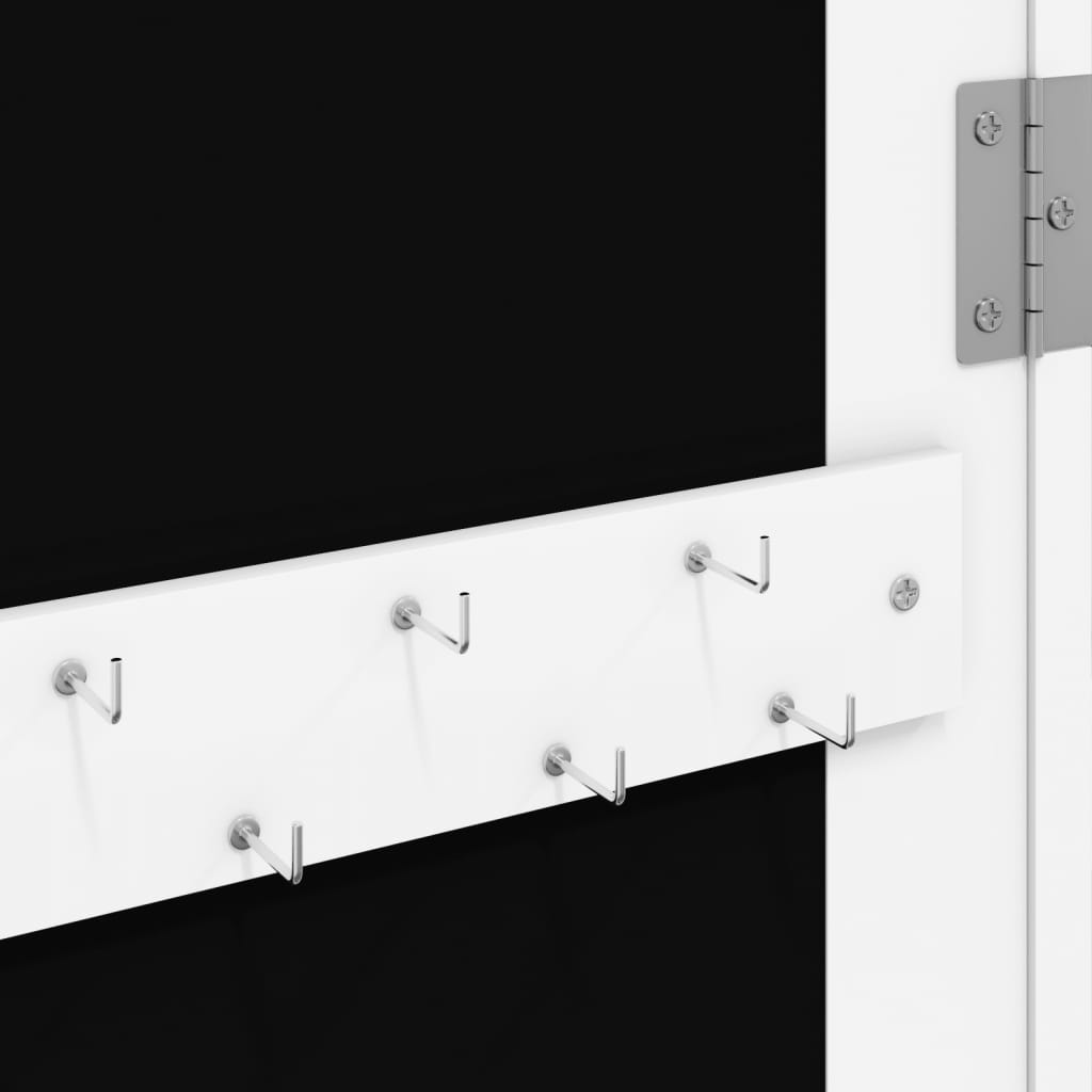 vidaXL Armoire à bijoux avec miroir et éclairage LED mural blanc