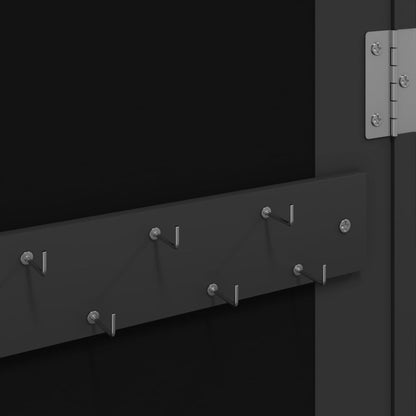 vidaXL Armoire à bijoux avec miroir et éclairage LED mural noir