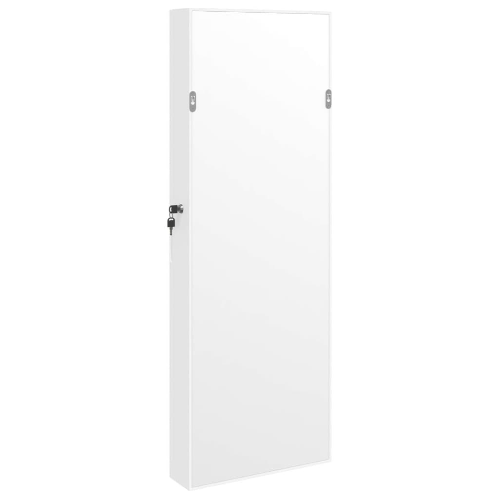 vidaXL Armoire à bijoux avec miroir et éclairage LED mural blanc
