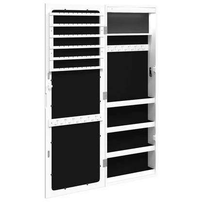 vidaXL Armoire à bijoux avec miroir et éclairage LED mural blanc