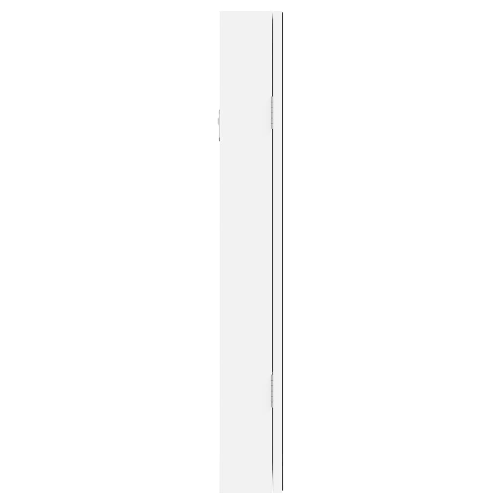 vidaXL Armoire à bijoux avec miroir et éclairage LED mural blanc