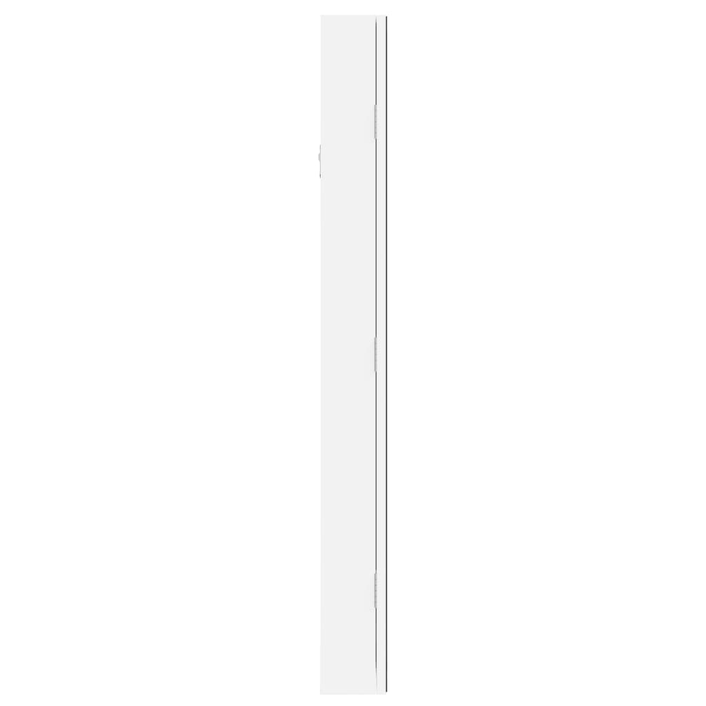 vidaXL Armoire à bijoux avec miroir et éclairage LED mural blanc