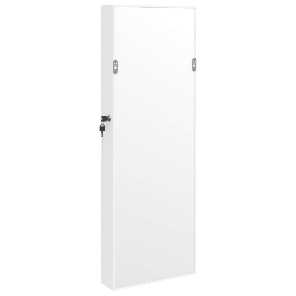 vidaXL Armoire à bijoux avec miroir et éclairage LED mural blanc