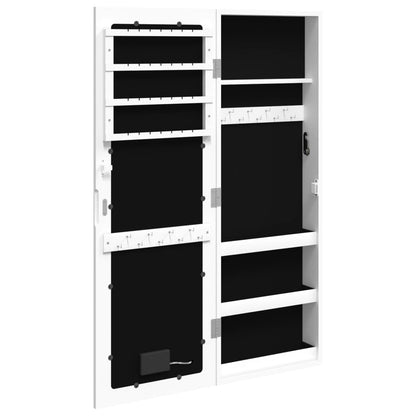vidaXL Armoire à bijoux avec miroir et éclairage LED mural blanc