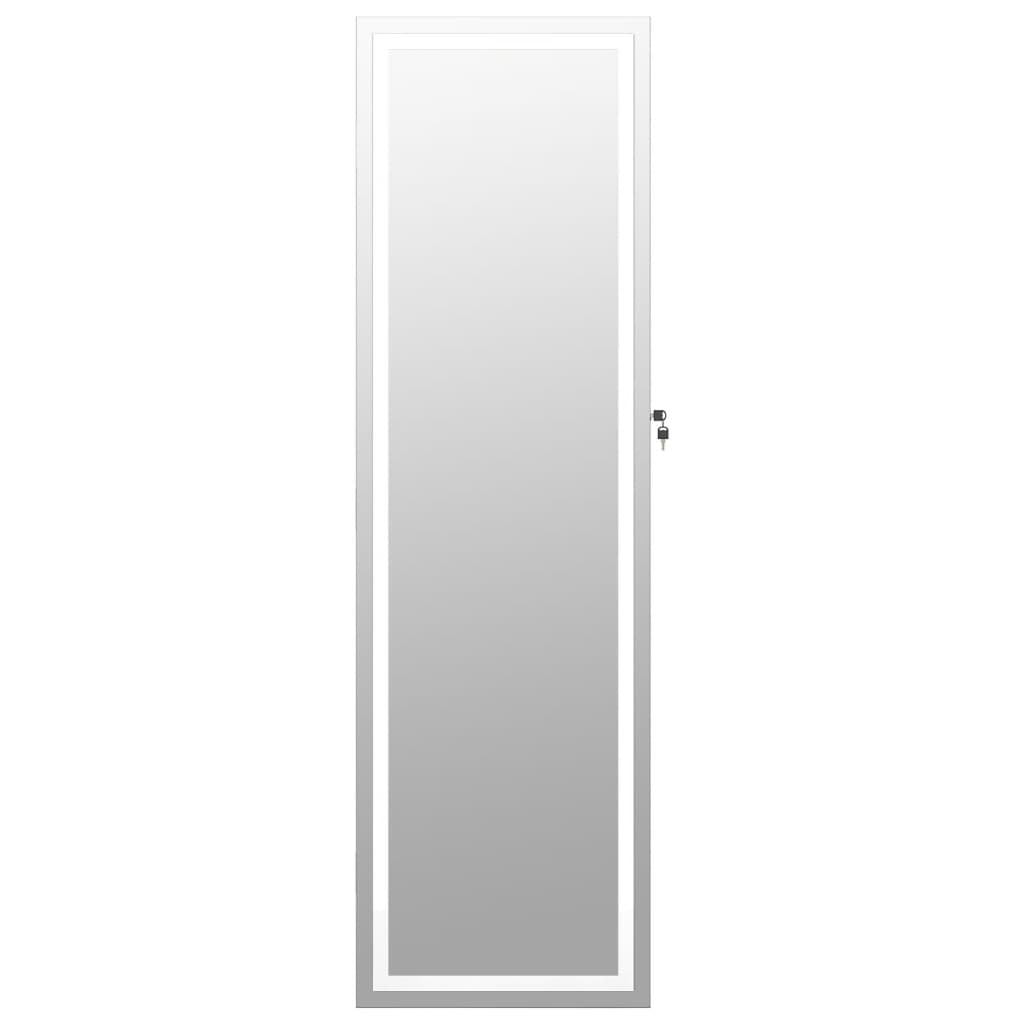 vidaXL Armoire à bijoux avec miroir et éclairage LED mural blanc