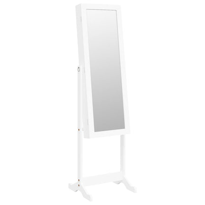 vidaXL Armoire à bijoux miroir avec lumières LED sur pied blanc