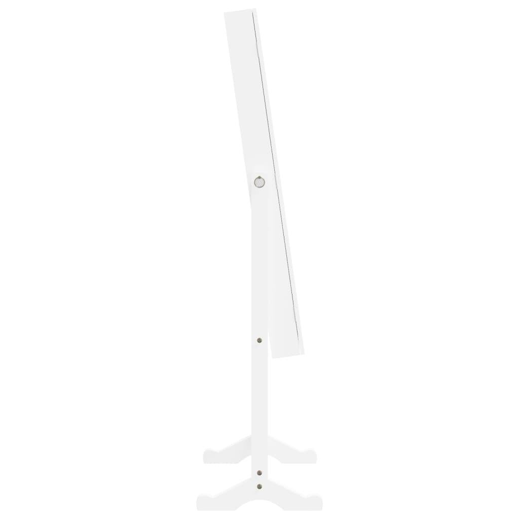 vidaXL Armoire à bijoux miroir avec lumières LED sur pied blanc