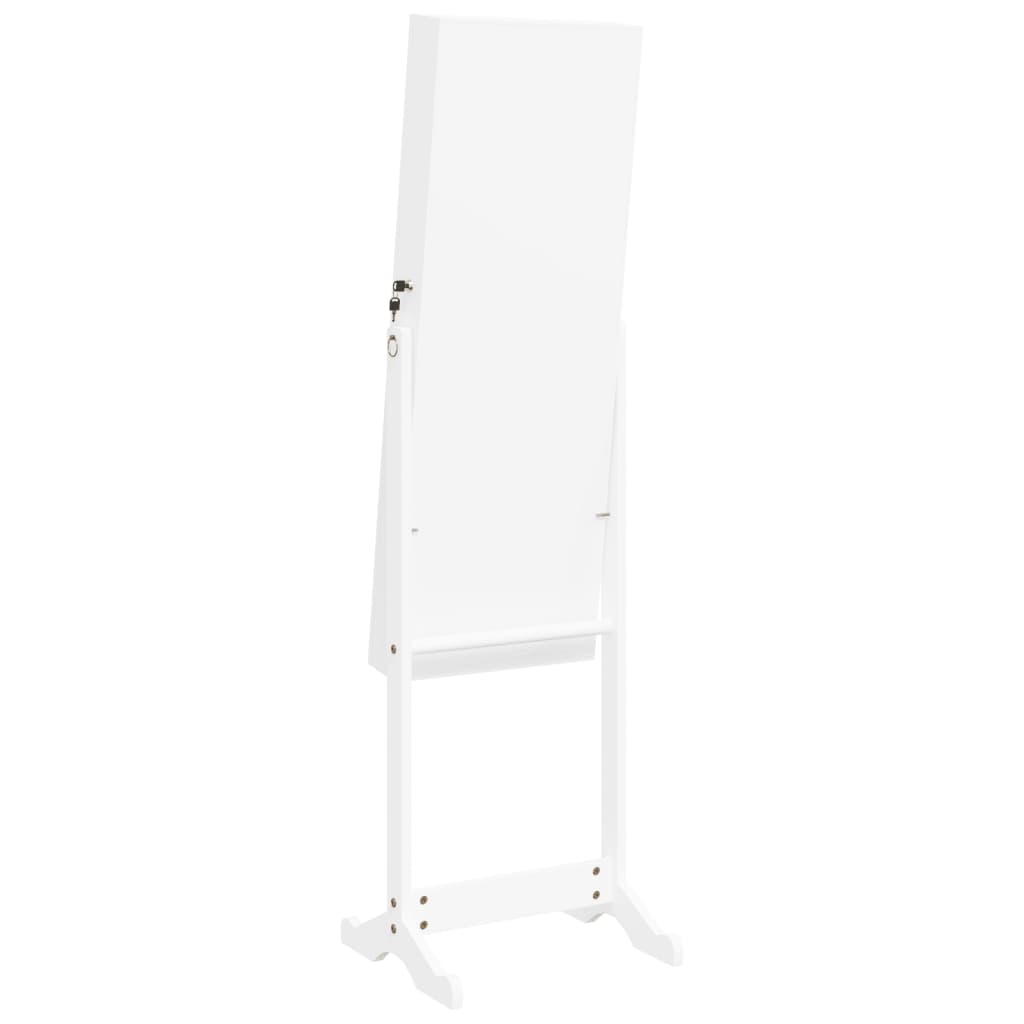 vidaXL Armoire à bijoux miroir avec lumières LED sur pied blanc