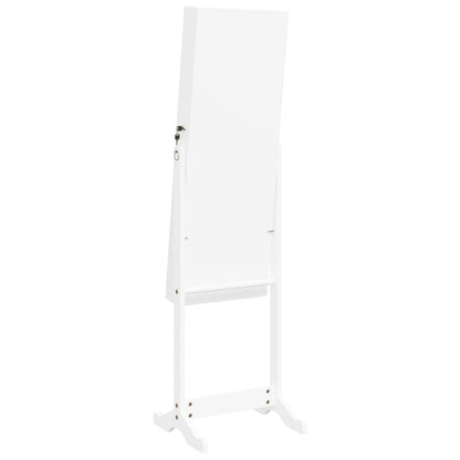 vidaXL Armoire à bijoux miroir avec lumières LED sur pied blanc