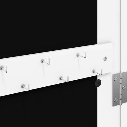 vidaXL Armoire à bijoux miroir avec lumières LED sur pied blanc