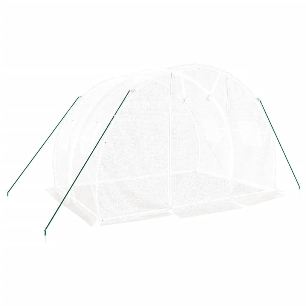 vidaXL Serre avec cadre en acier blanc 6 m² 3x2x2 m
