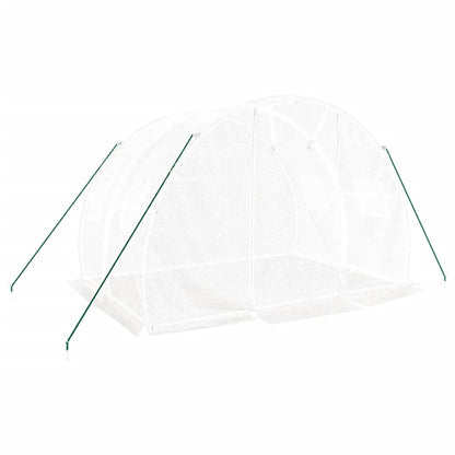 vidaXL Serre avec cadre en acier blanc 6 m² 3x2x2 m
