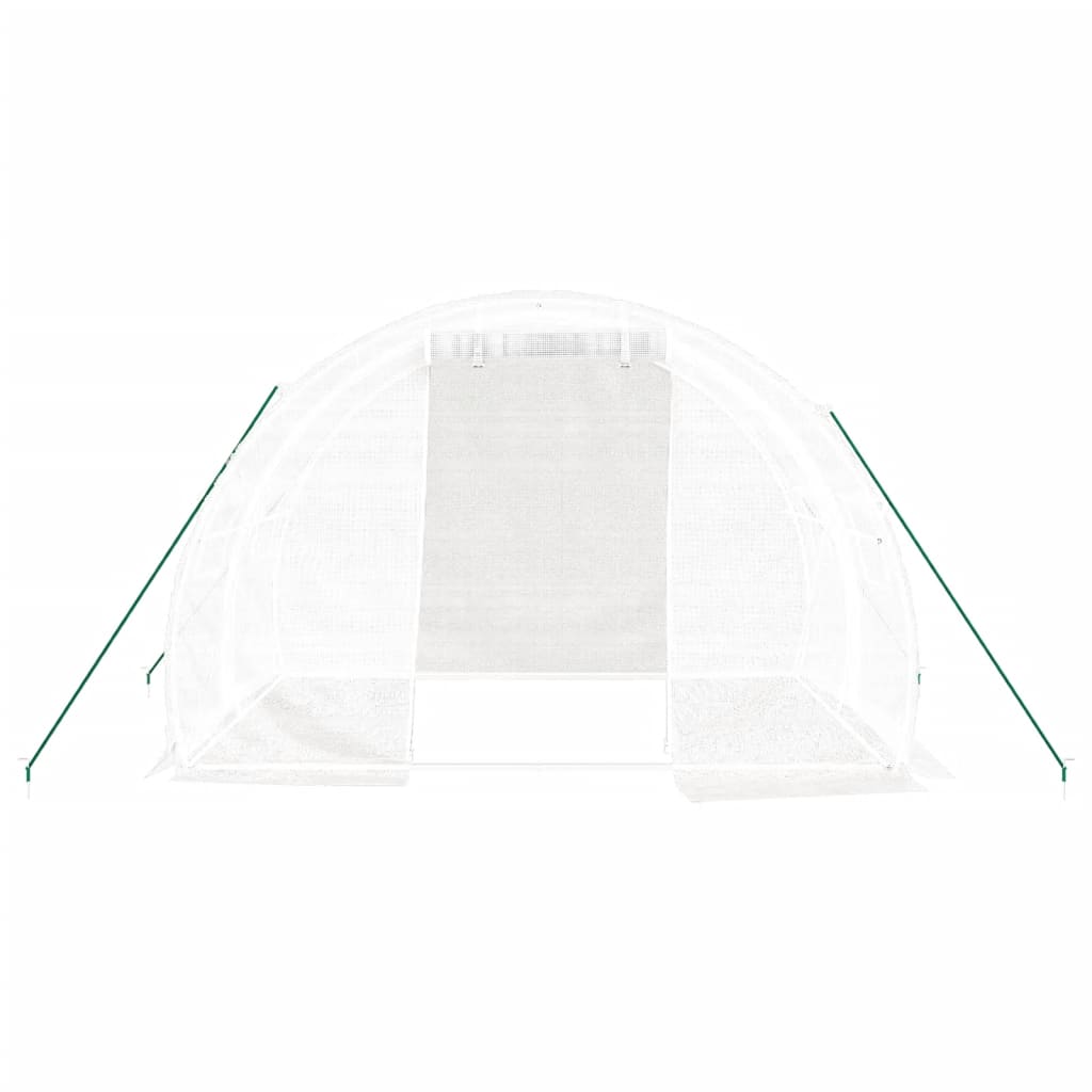 vidaXL Serre avec cadre en acier blanc 6 m² 3x2x2 m