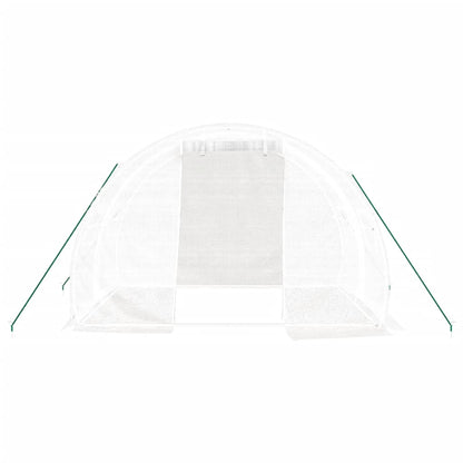vidaXL Serre avec cadre en acier blanc 6 m² 3x2x2 m