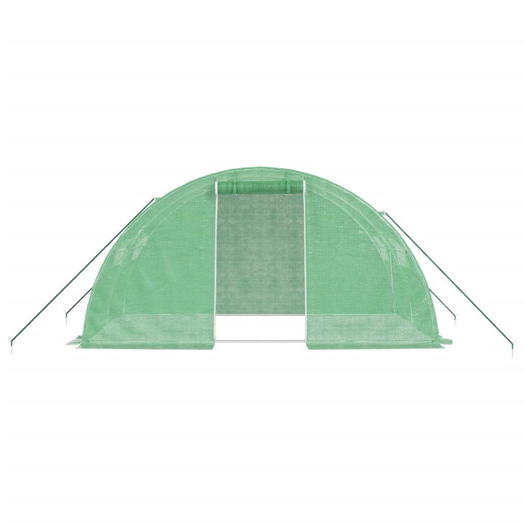 vidaXL Serre avec cadre en acier vert 8 m² 4x2x2 m