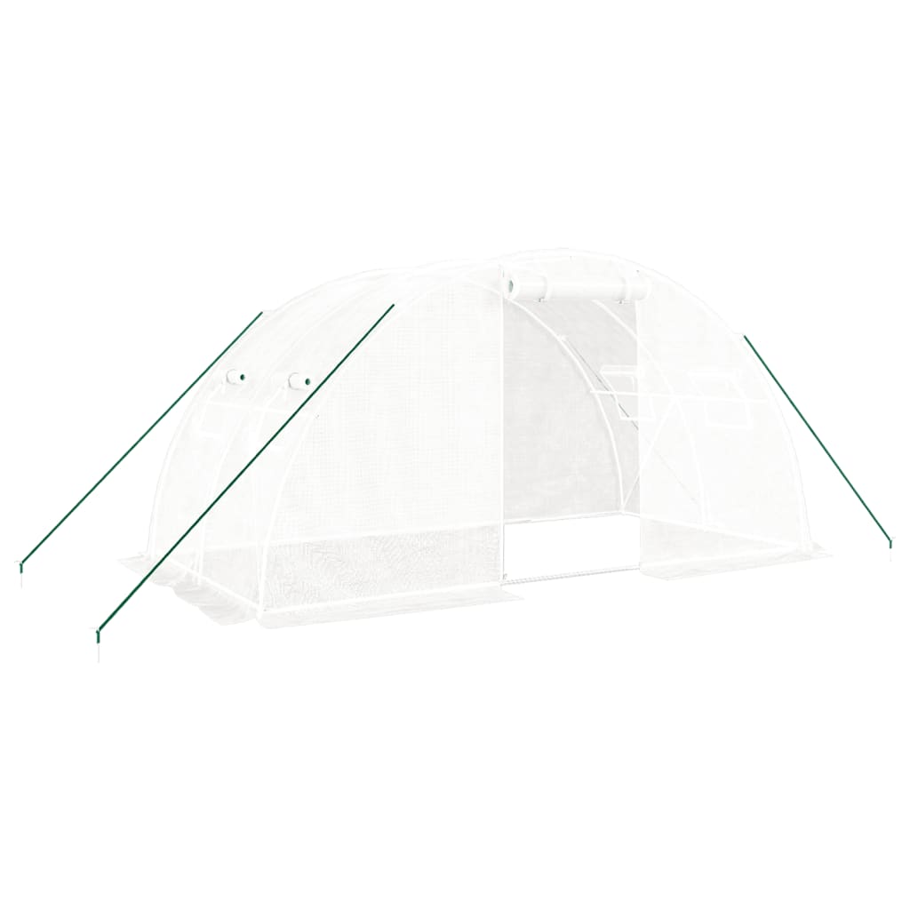 vidaXL Serre avec cadre en acier blanc 8 m² 4x2x2 m