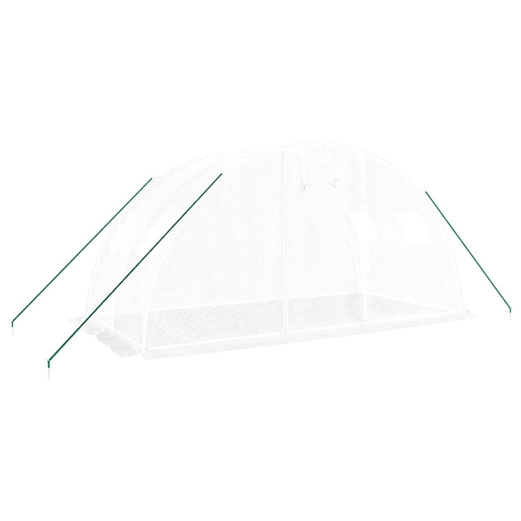 vidaXL Serre avec cadre en acier blanc 8 m² 4x2x2 m
