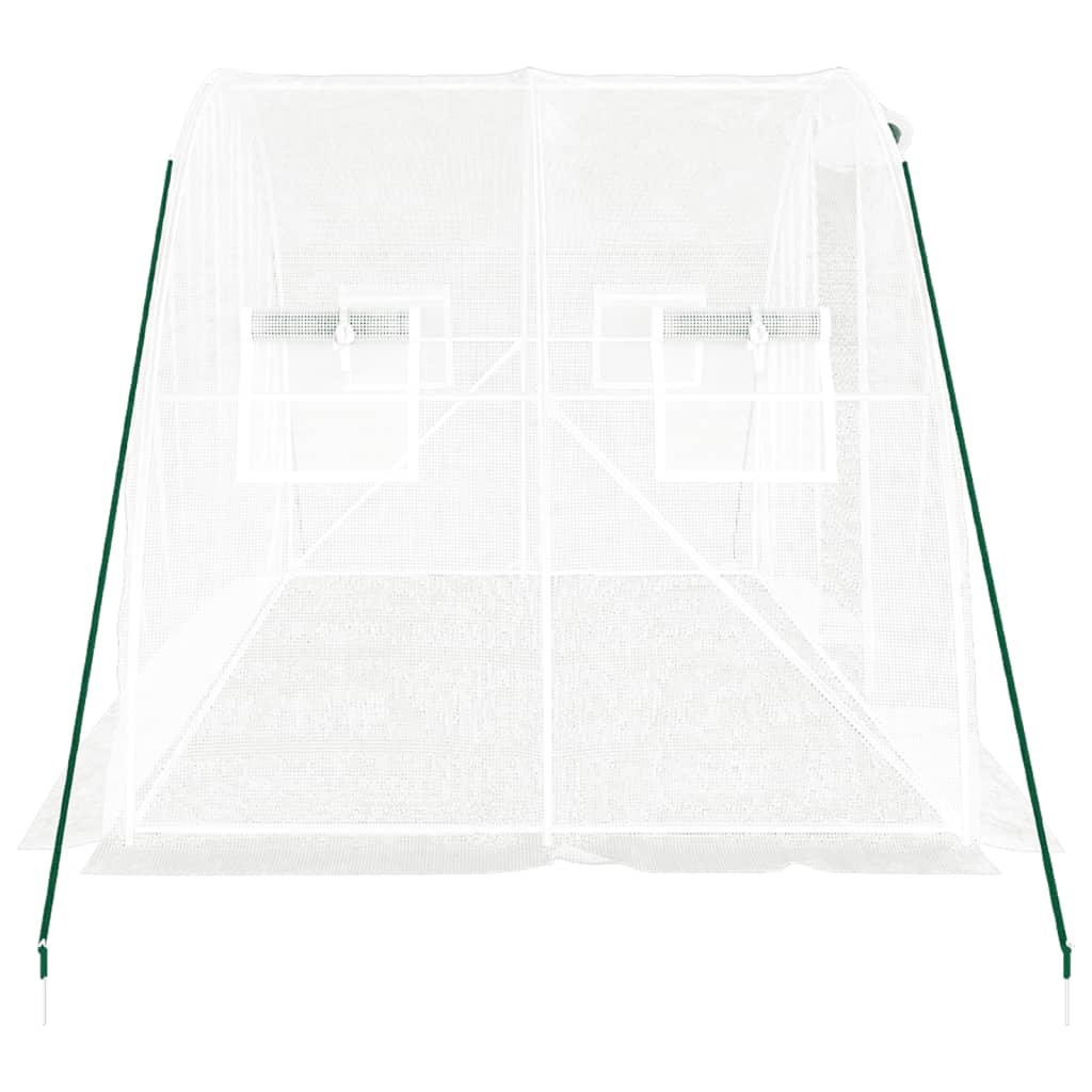 vidaXL Serre avec cadre en acier blanc 8 m² 4x2x2 m