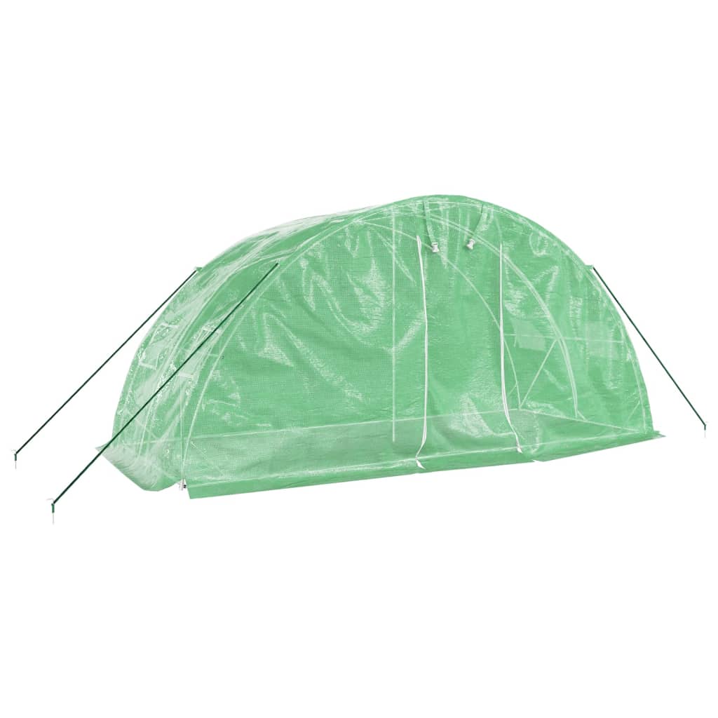 vidaXL Serre avec cadre en acier vert 10 m² 5x2x2,3 m