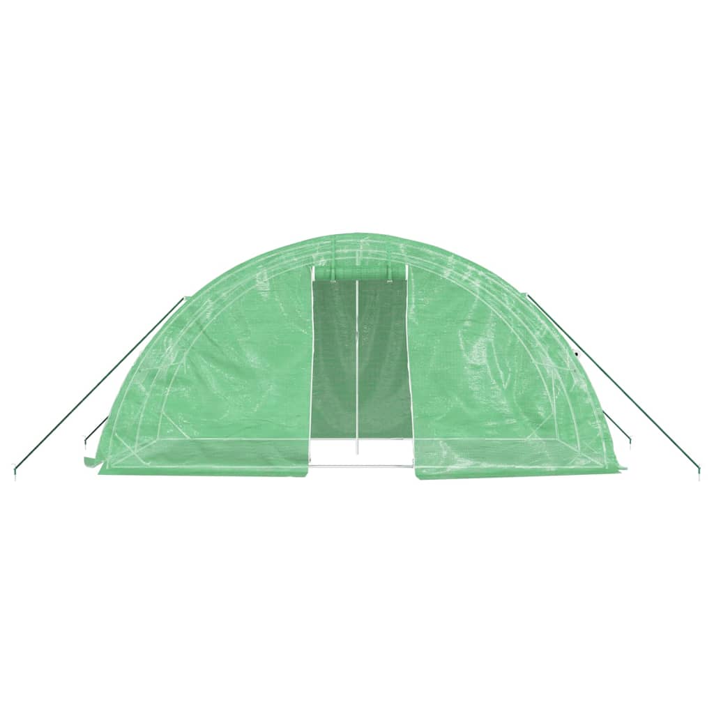 vidaXL Serre avec cadre en acier vert 10 m² 5x2x2,3 m