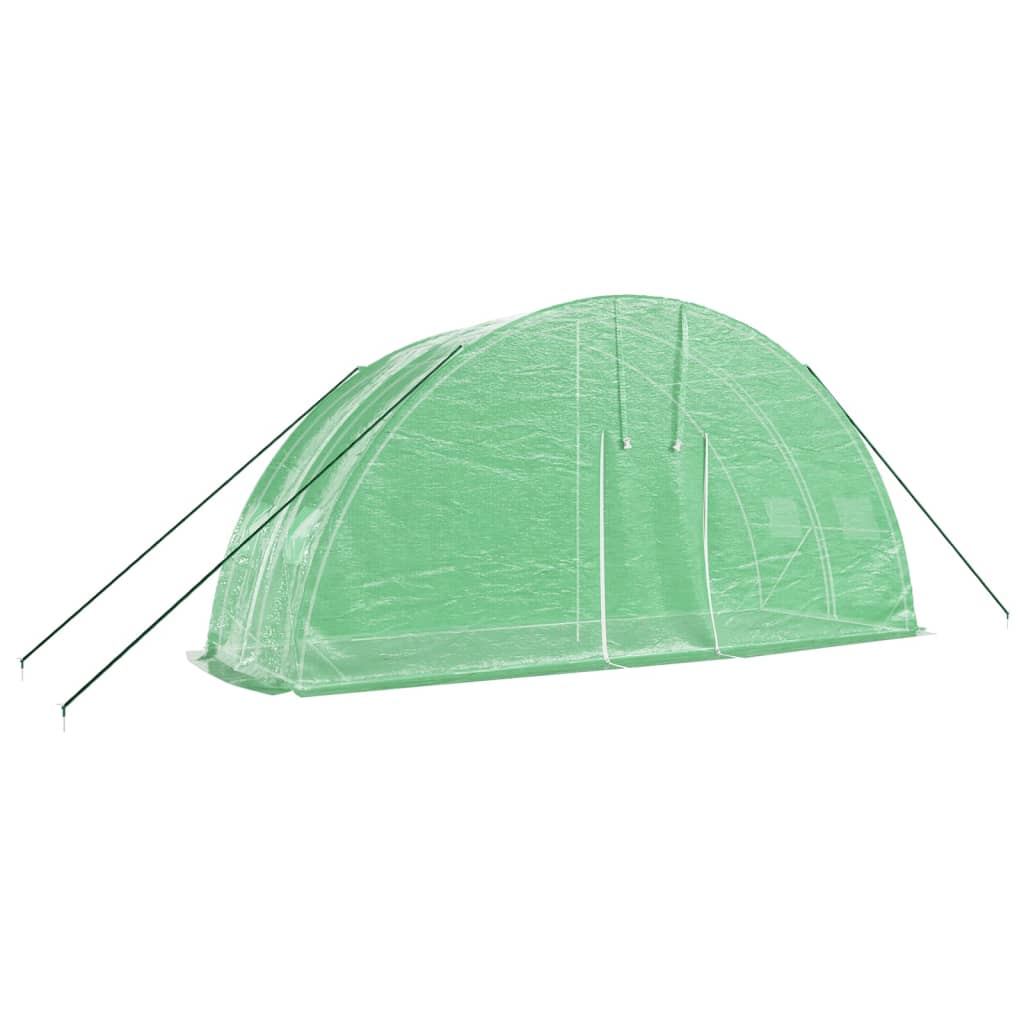vidaXL Serre avec cadre en acier vert 12 m² 6x2x2,85 m