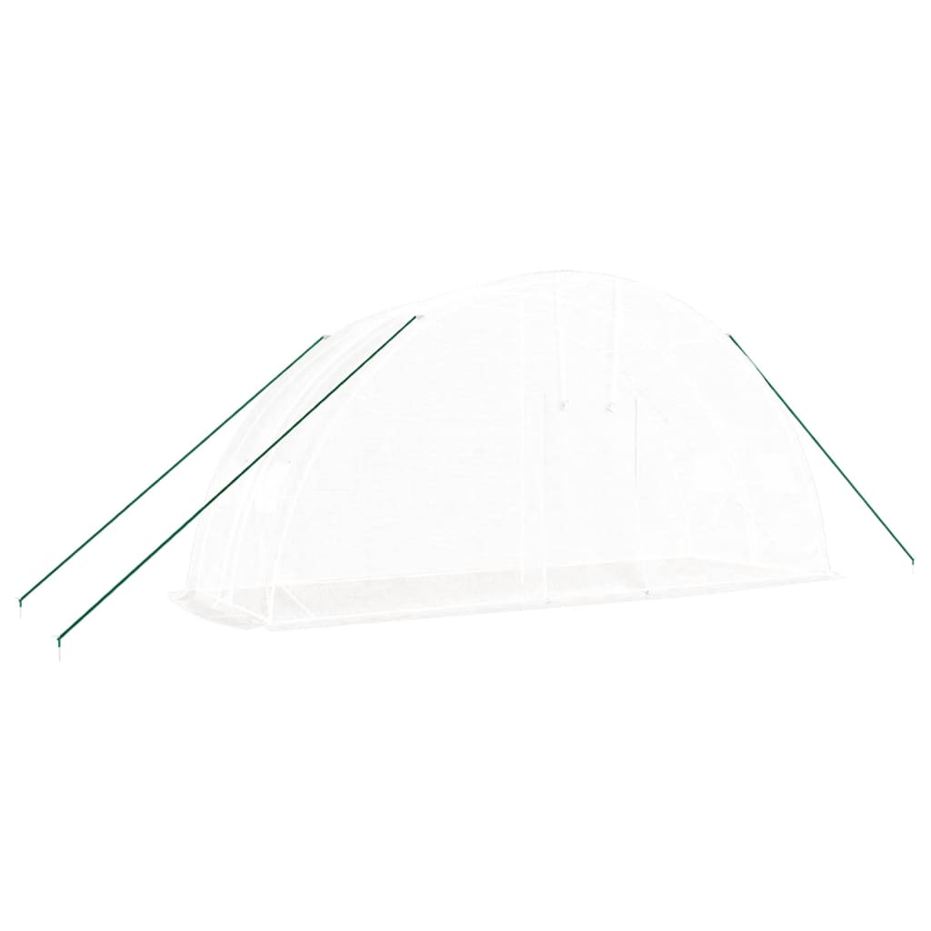 vidaXL Serre avec cadre en acier blanc 12 m² 6x2x2,85 m