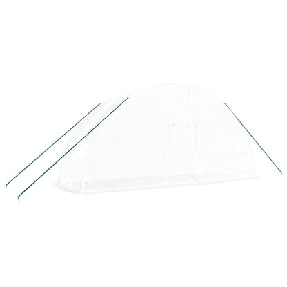 vidaXL Serre avec cadre en acier blanc 12 m² 6x2x2,85 m