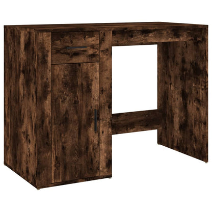 vidaXL Bureau avec armoire chêne fumé bois d'ingénierie