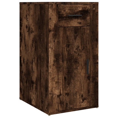 vidaXL Bureau avec armoire chêne fumé bois d'ingénierie