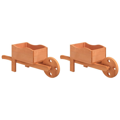 vidaXL Jardinières brouette 2 pcs 47x15x19 cm bois de sapin massif