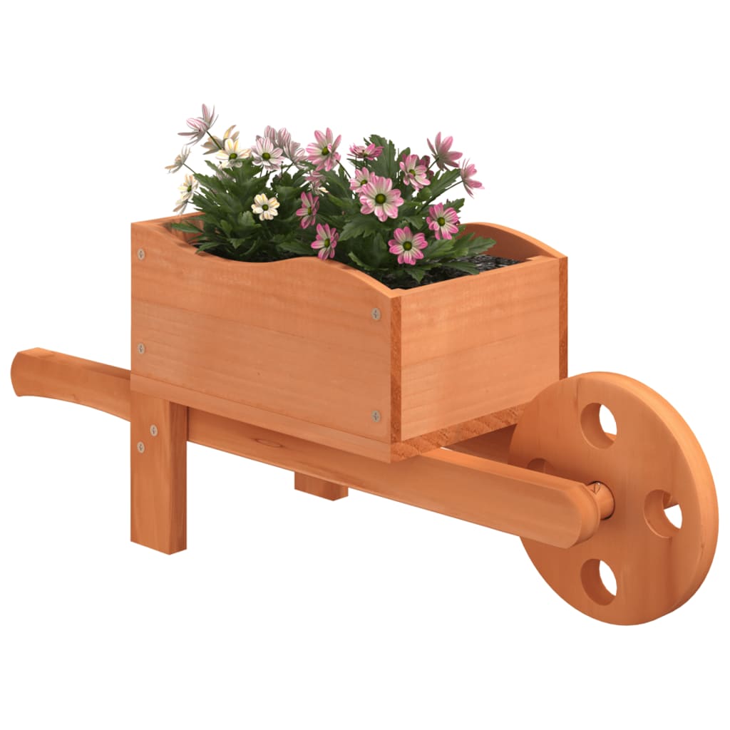 vidaXL Jardinières brouette 2 pcs 47x15x19 cm bois de sapin massif