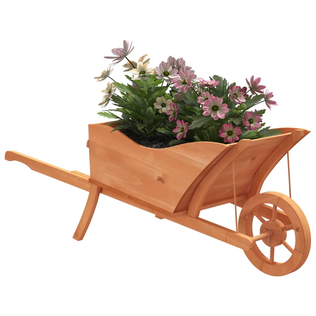 vidaXL Jardinière brouette 128x45,5x43 cm bois de sapin massif