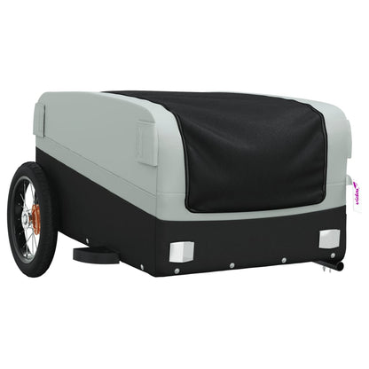 vidaXL Remorque de vélo noir et gris 30 kg fer