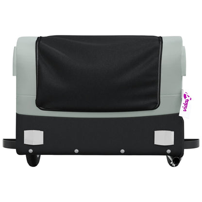 vidaXL Remorque de vélo noir et gris 30 kg fer
