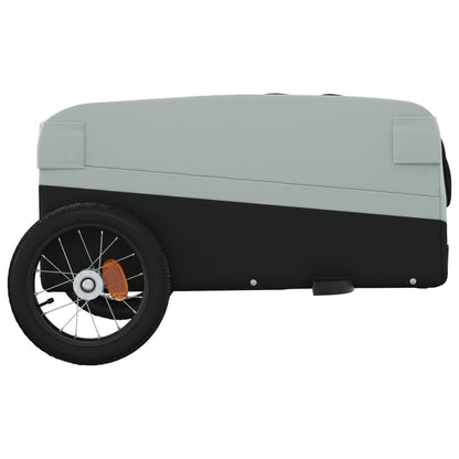 vidaXL Remorque de vélo noir et gris 30 kg fer
