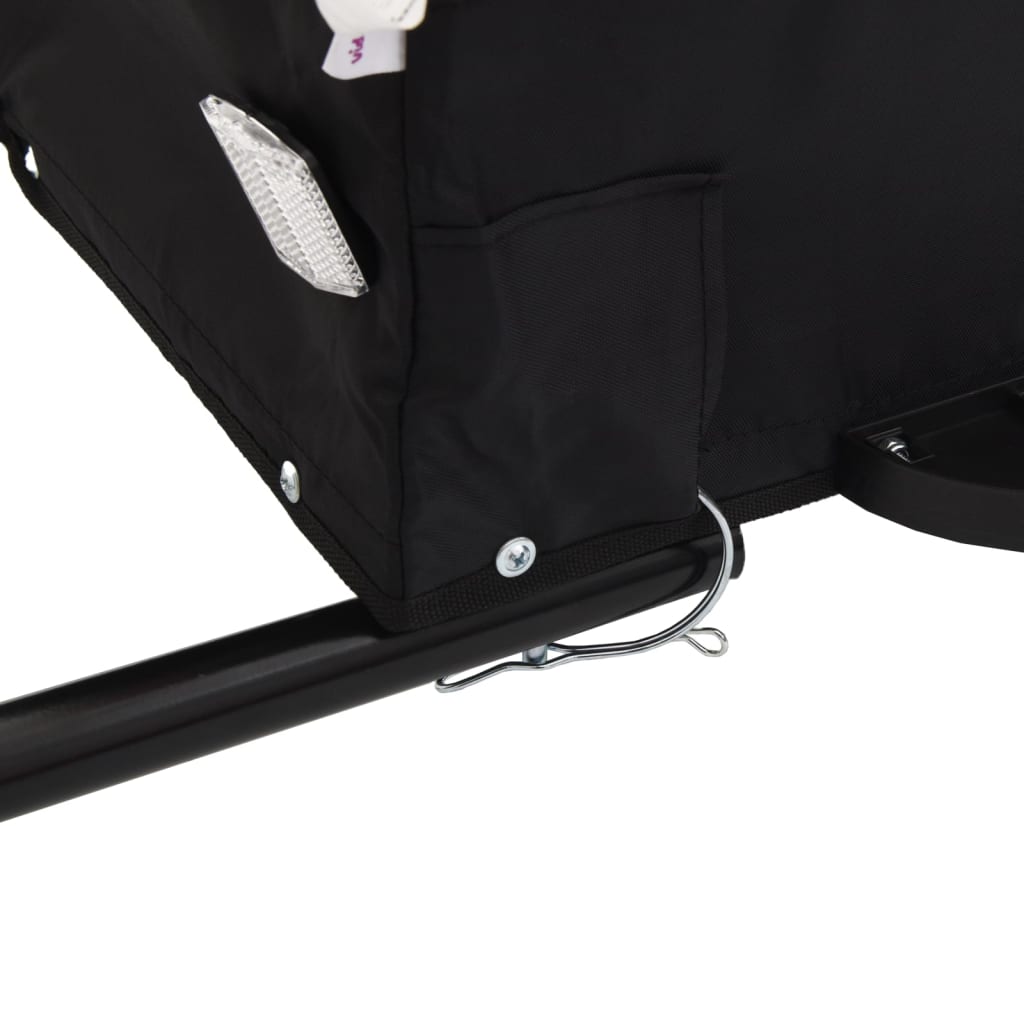 vidaXL Remorque de vélo noir et bleu 30 kg fer