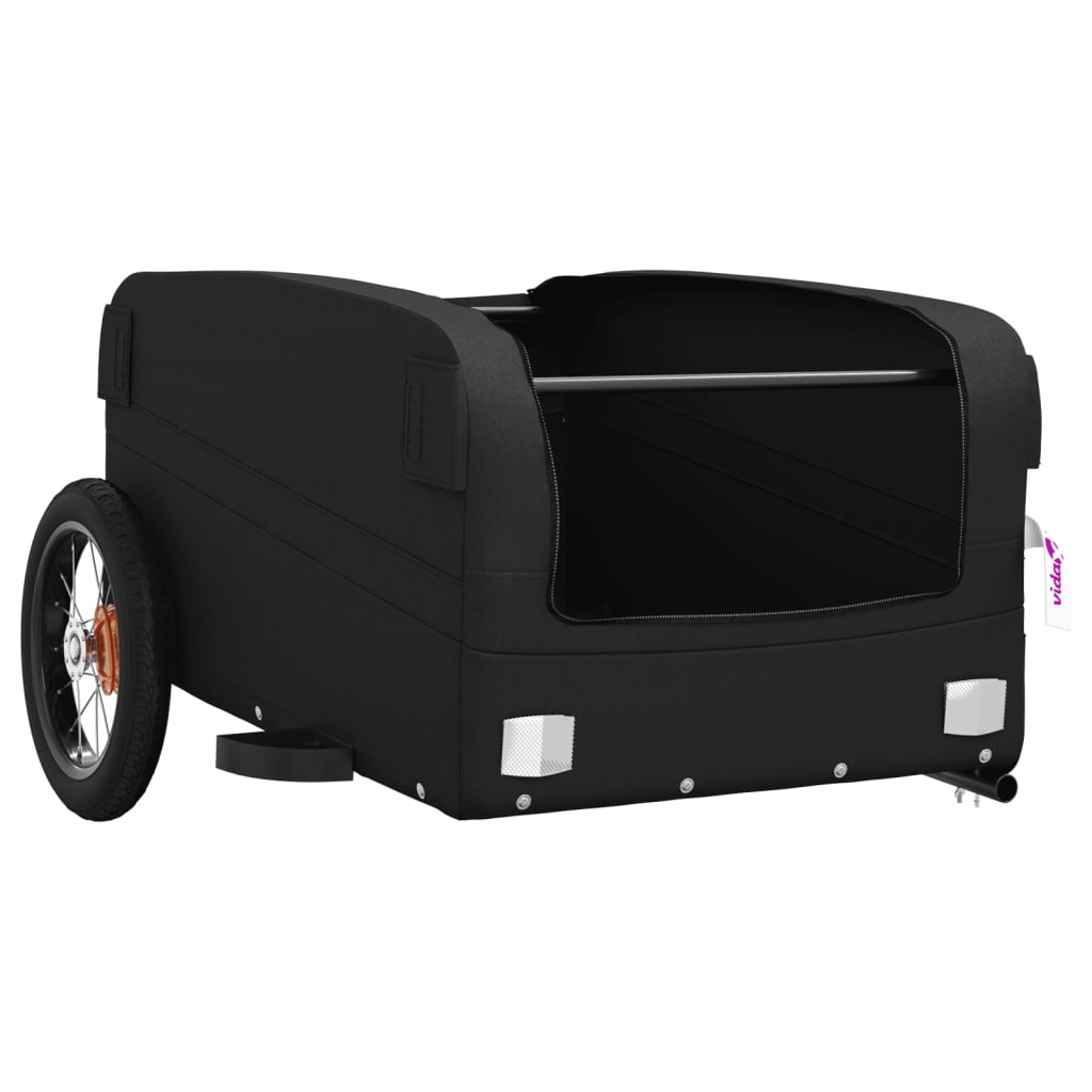 vidaXL Remorque de vélo noir 30 kg fer