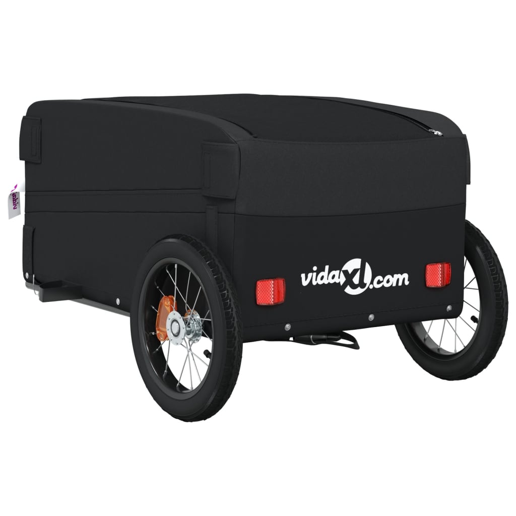 vidaXL Remorque de vélo noir 30 kg fer