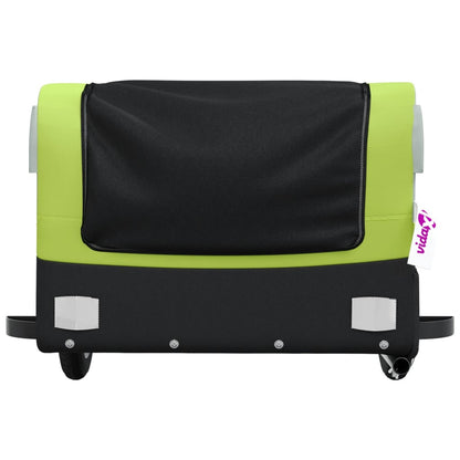 vidaXL Remorque de vélo noir et vert 30 kg fer