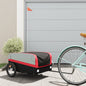 vidaXL Remorque de vélo noir et rouge 45 kg fer
