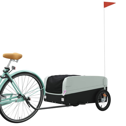 vidaXL Remorque de vélo noir et gris 45 kg fer