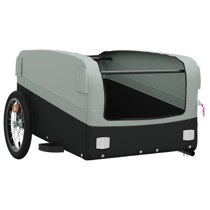 vidaXL Remorque de vélo noir et gris 45 kg fer