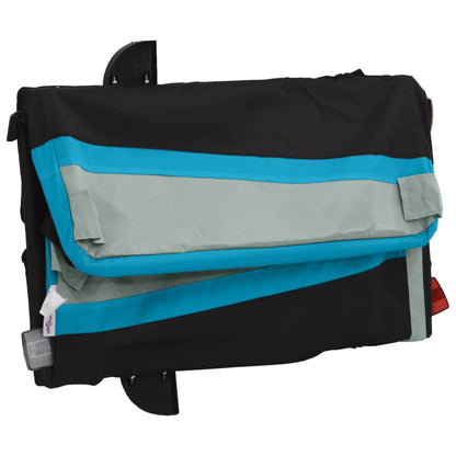 vidaXL Remorque de vélo noir et bleu 45 kg fer