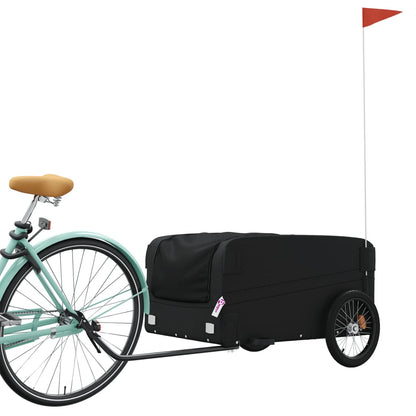 vidaXL Remorque de vélo noir 45 kg fer