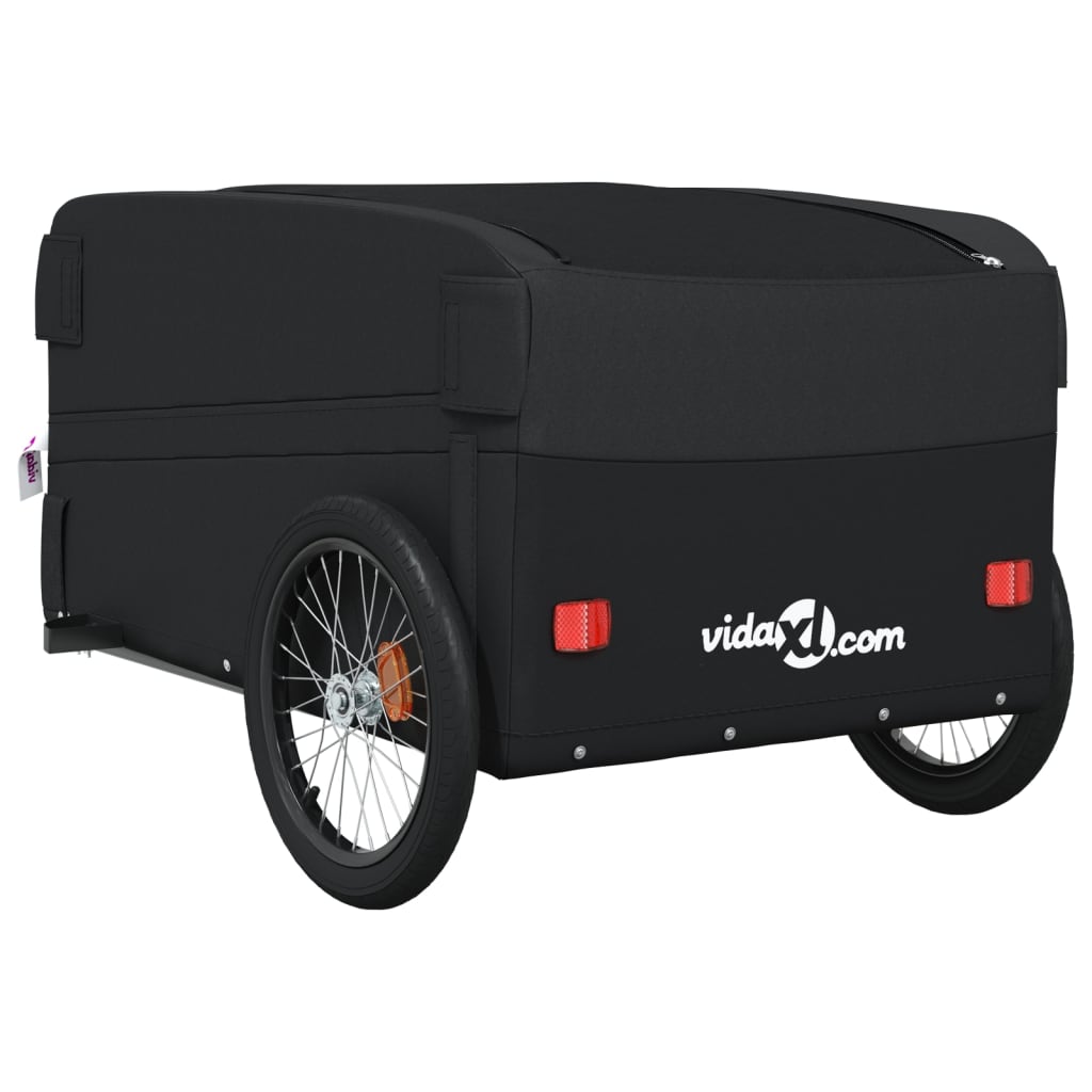 vidaXL Remorque de vélo noir 45 kg fer