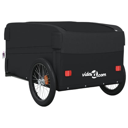 vidaXL Remorque de vélo noir 45 kg fer