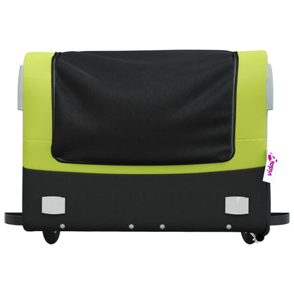 vidaXL Remorque de vélo noir et vert 45 kg fer