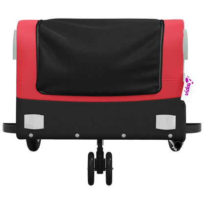 vidaXL Remorque de vélo noir et rouge 30 kg fer