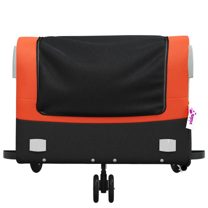 vidaXL Remorque de vélo noir et orange 45 kg fer