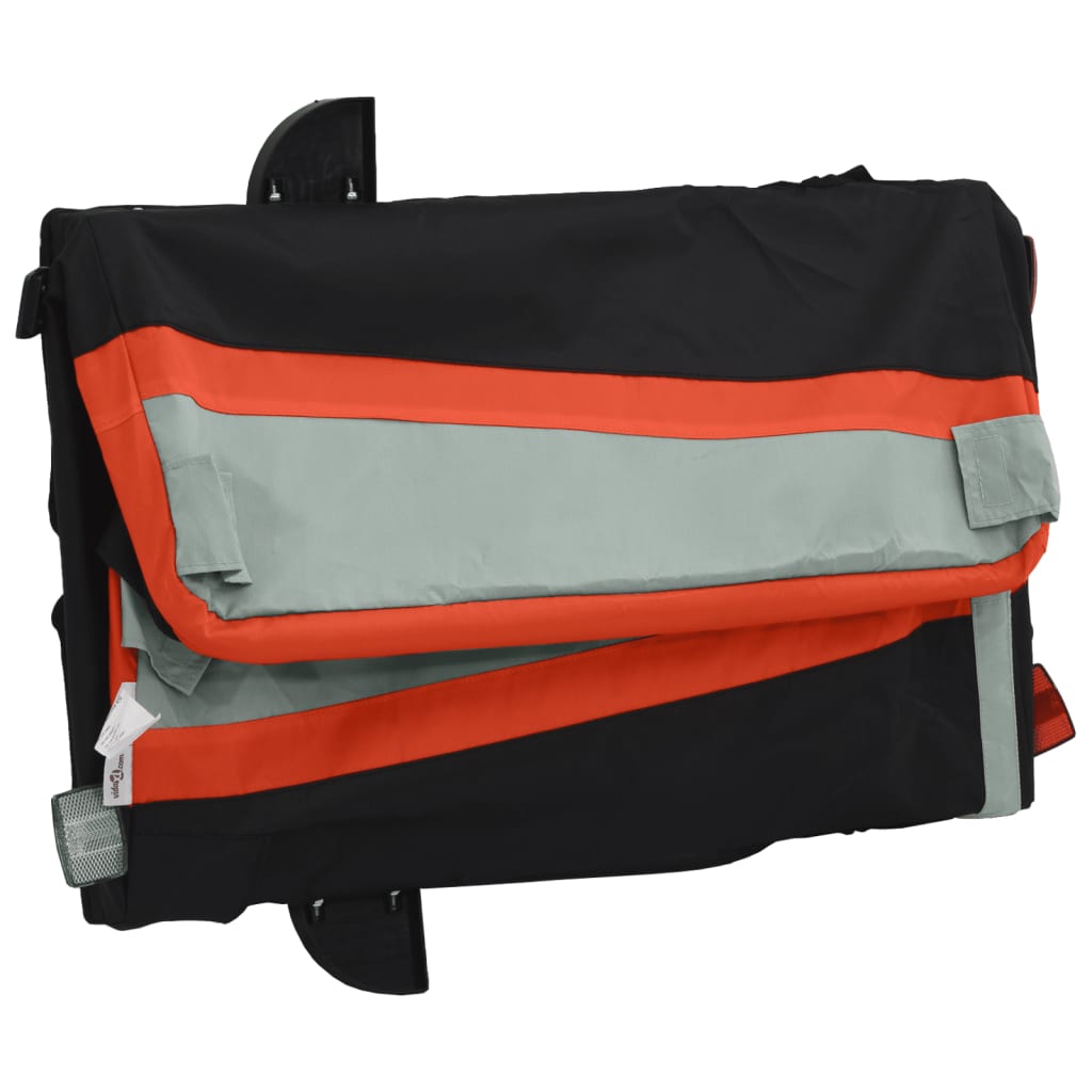 vidaXL Remorque de vélo noir et orange 45 kg fer